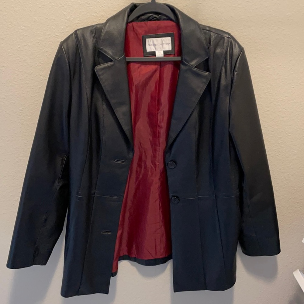 Leather jacket.